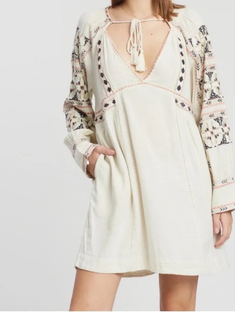 NWT Free People All My Life Embroidered Mini Dress